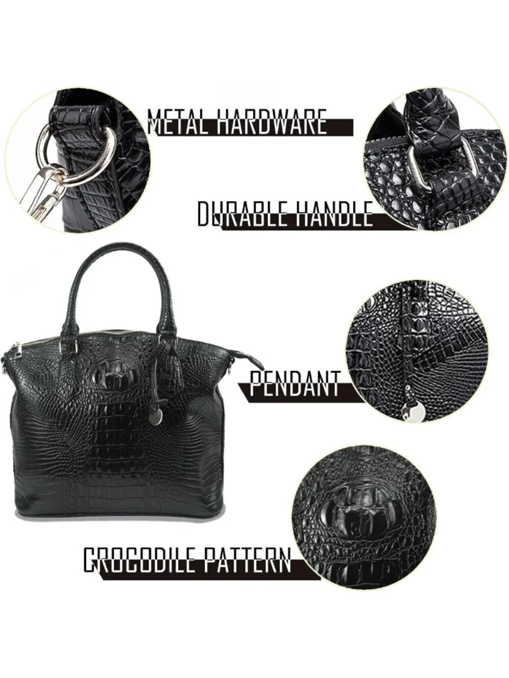 Stylish Crocodile Handbag for Women | Chic Satchel Purse with Shoulder Strap
